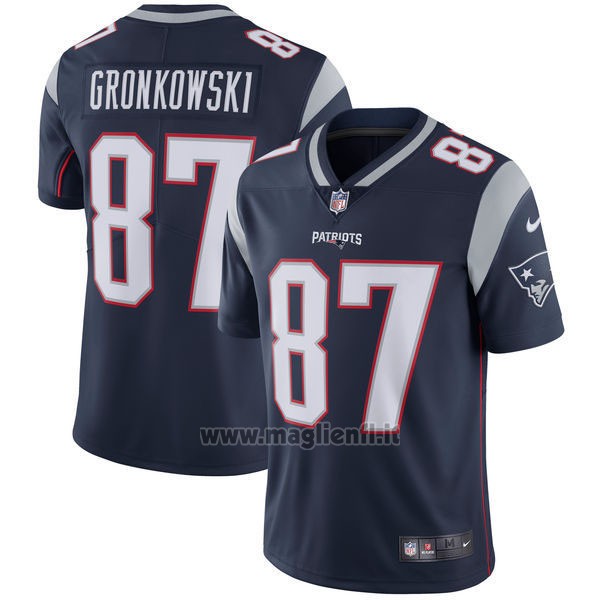 Maglia NFL Limited Bambino New England Patriots 87 Gronkowski Blu
